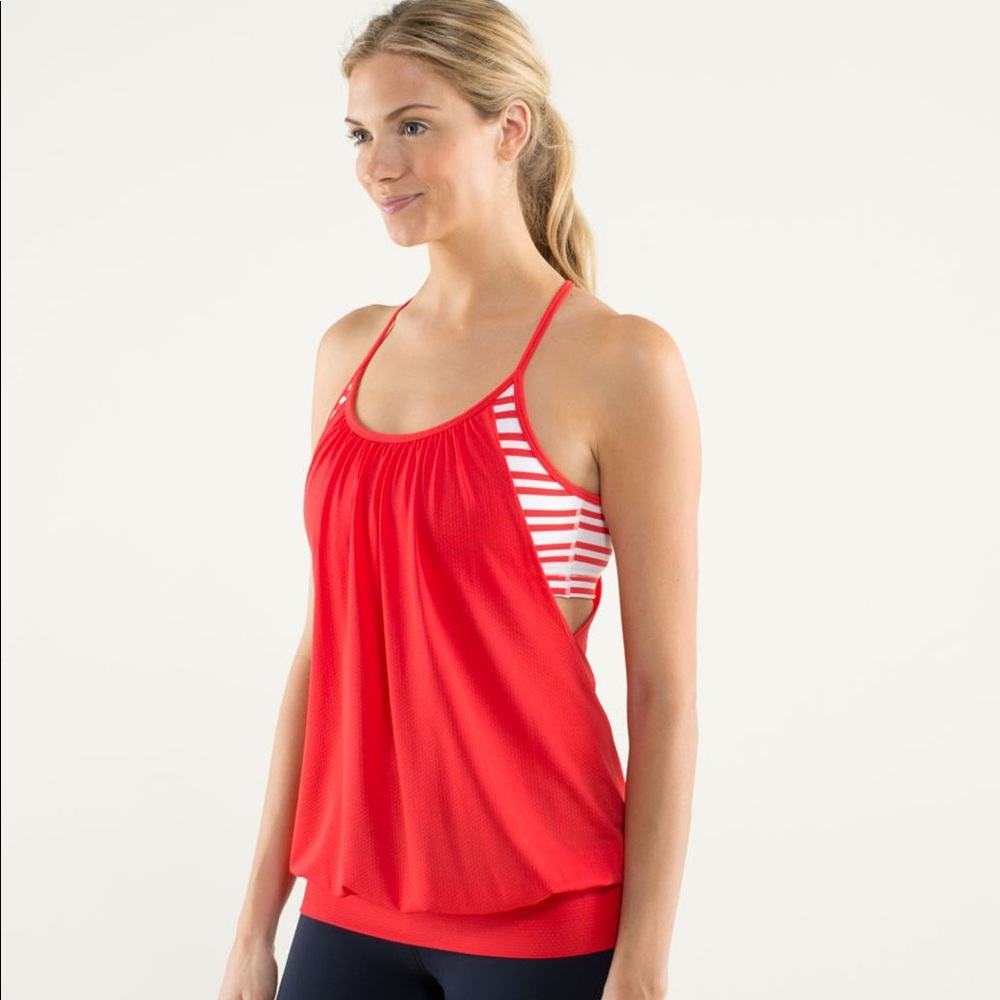 Lululemon No Limits Tank too Love Red / Twin Stripe Love Red